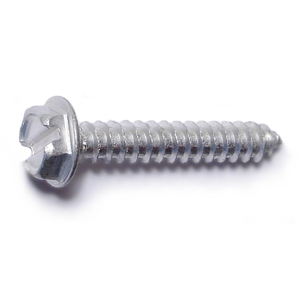Midwest Fastener Sheet Metal Screw, #8 x 1 in, Aluminum Flange Hex Head Slotted Drive, 39 PK 62377 - main
